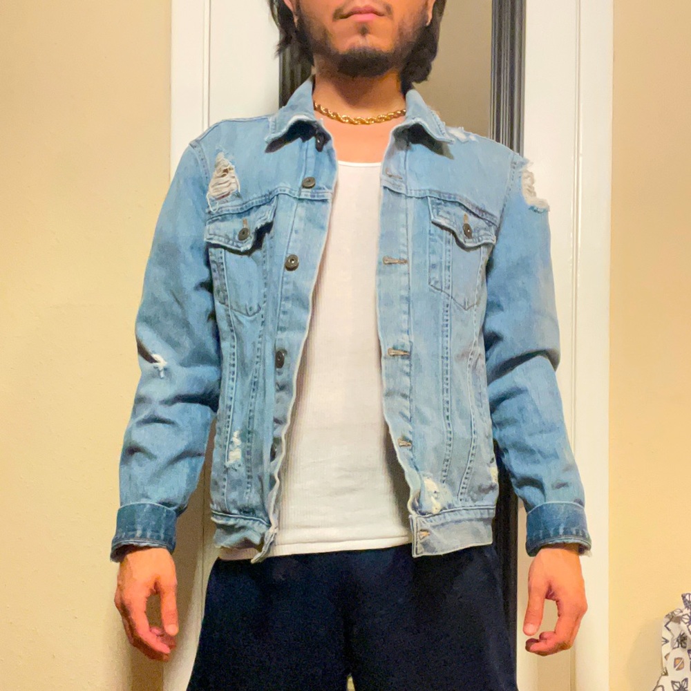 Topman Distressed Denim Jacket